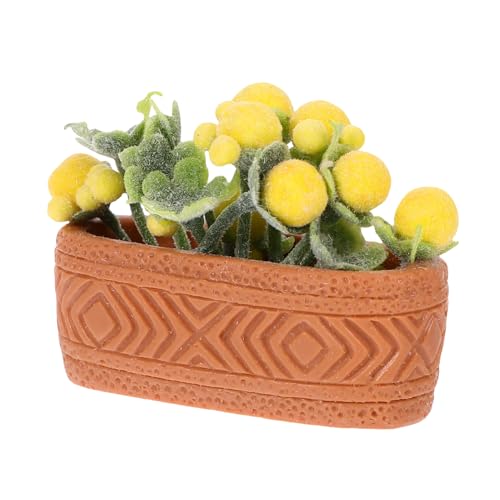 LALADEFIEE Mini Topf Grünpflanzen Winzige Topfblumen Pflanze Miniatur Puppenhaus Miniaturen Winzige Blumen Bonsai Puppenhaus Topfpflanze Mini Topfblume Für Puppenhaus Künstlicher von LALADEFIEE