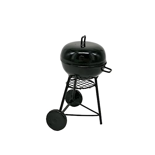 LALADEFIEE Mini-grillrost Brotmacher Miniatur Kleiner Grill Figur Tragbar Zubehör Spielzeug Grillverzierung Aus Metall Camping-Layout-stütze Black von LALADEFIEE