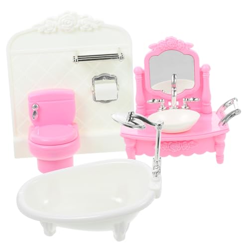 LALADEFIEE Puppenhaus Badezimmer Zubehör Set Miniatur Badezimmer Requisite Kompakt und Design von LALADEFIEE