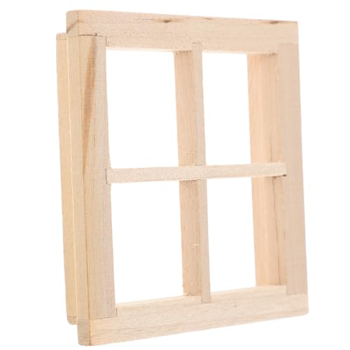 LALADEFIEE Miniatur Holzfenster Set Mit 4 Fenstern Für Puppenhausmöbel Ideal Für Rollenspiele Und Kreatives Spielen Hochwertiges Holzspielzeug Für Kinder Und Puppenliebhaber von LALADEFIEE