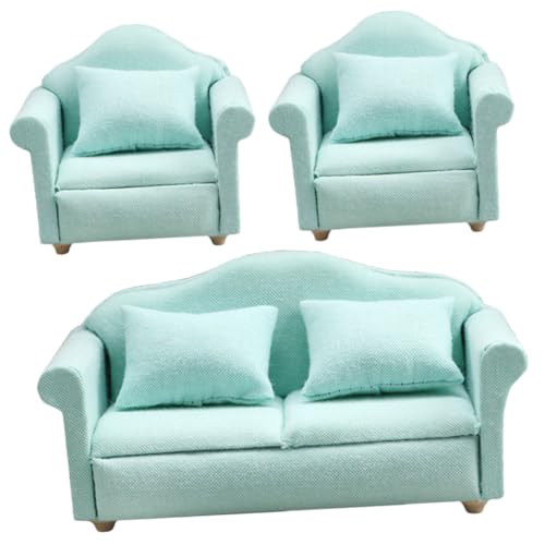 LALADEFIEE Miniatur Puppenhaus Sofa Maßstab Teiliges Dunkelgrünes Stoffsofa mit Sofa und Sesseln Realistische und Vielseitige Miniaturmöbel für Puppenhaus Dekoration und LALADEFIEE Miniatur Puppenhaus Sofa Maßstab Teiliges Dunkelgrünes Stoffsofa mit Sofa und Sesseln Realistische und Vielseitige Miniaturmöbel für Puppenhaus Dekoration und von LALADEFIEE