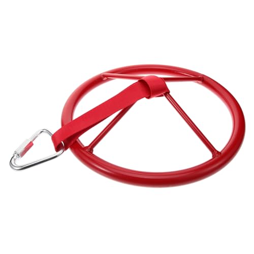 LALADEFIEE Ninja-Rad Trainieren Trainingsgeräte Für Kinder Outdoor-hängering Hängender Turnring Zubehör Für Outdoor-spielplätze Lenkrad Hängt Trainingsgerät Für Kinder Fitnessring Eisen Rot von LALADEFIEE