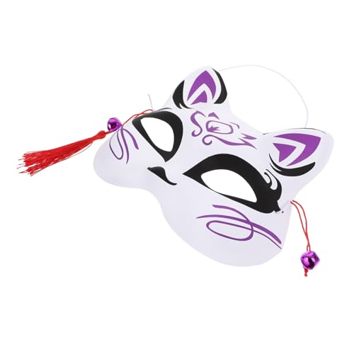 LALADEFIEE Party Anime Fuchs Maskenball Kostüm mit Stil Tiermaske Masken Katzenmasken Dekorative Halbes Glocke Maskerade Japanische Maske Festival Cosplay Halbmaske Gesicht Hälfte Requisite von LALADEFIEE