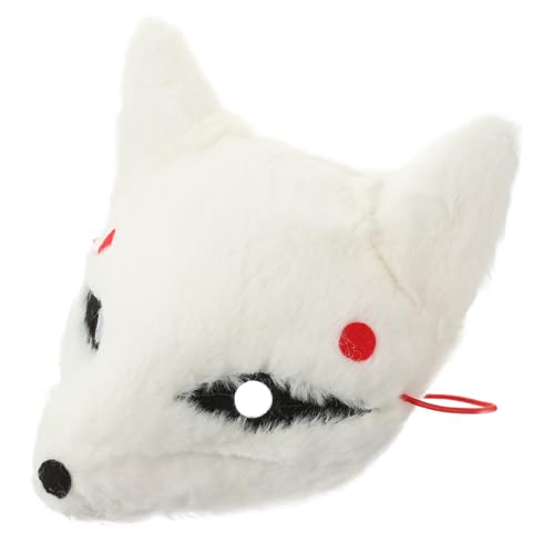 LALADEFIEE Partymaske Foxes Cosplay Maske Halloween Fuchs Maske Plüsch Fuchs Cosplay Maske Tierpelz Katzenmasken Maske im Füchse im Stil Maskerademaske Halb Halloween Kabuki Masken von LALADEFIEE