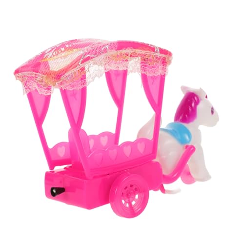 LALADEFIEE Ponyspielzeug Spielzeug Pferdekutsche Spielzeug Kutsche Partygeschenke für Kleinkinder Spielzeug Spielzeug Kinderwagen Auto zurückziehen Cartoon-Kleinkind-Push-Auto von LALADEFIEE