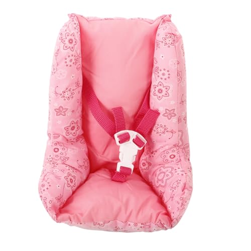 LALADEFIEE Puppenhaus-Sicherheitssitz Puppen autositz puppenmöbel Autositz Modellspielzeug Kindersitz Puppenautositz So tun, als ob Sie Puppenzubehör Spielen würden Stoff Rosa von LALADEFIEE