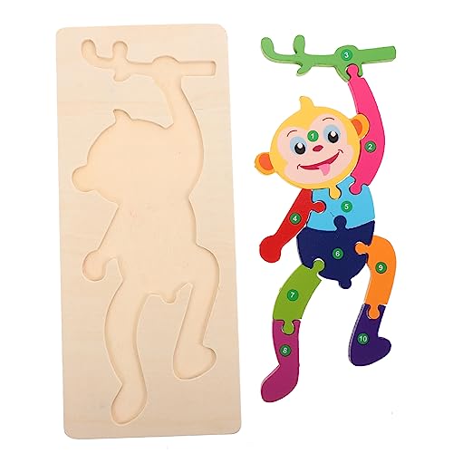 LALADEFIEE Puzzle-Bausteine Kinder Puzzle rätselbuch Kinder holzspielzeug Kinder spielsachen Animal Toys Kinderspielzeug Cartoon-Puzzle Puzzle-Spielzeug aus Holz Tierform-Puzzle hölzern von LALADEFIEE