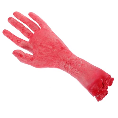 LALADEFIEE Halloween Dekoration Requisiten Dekorative Fake Hand Für Halloween Realistische Abgetrennte Hand Requisite Für Gruselpartys Und Spukhäuser Mittelgroße Linke Hand Deko Für Schaurige Anlässe von LALADEFIEE