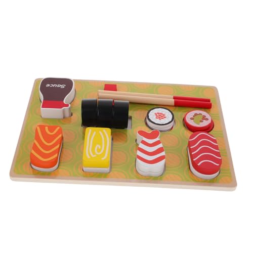 LALADEFIEE Set Sushi Spielzeug Rollenspiel Küchenspielzeug Essen Spielen Lernen Alphabet Puzzle Kinderspielzeug Vakuumsocken Für Männer Lustiges Gefälschtes Sushi Holz Sandwich von LALADEFIEE