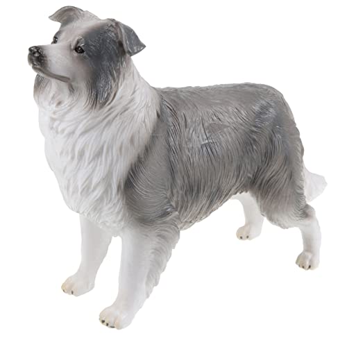 LALADEFIEE Realistische Border Collie Hundefigur Aus Dekorative Hundestatue Für Den Schreibtisch Lernspielzeug Für von LALADEFIEE