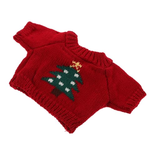 LALADEFIEE Spielzeugbär-Pullover Kleidung Für Stofftiere Stofftier Bär Minipuppenkleidung Kompaktes Puppenkostüm Entzückendes Bärendekor Schöne Puppenkleidung Puppenkostüm Für Kinder Garn Rot von LALADEFIEE