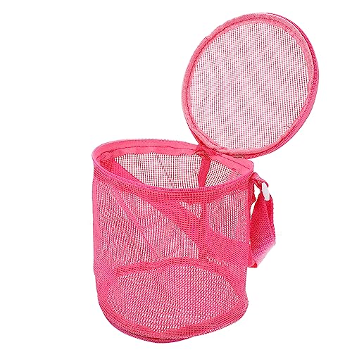 LALADEFIEE Strand Aufbewahrungstasche Kindertasche Shell-Einkaufstasche Strandtasche Für Kinder Strand-mesh-Tasche Faltbare Einkaufstasche Netztasche Strand Mesh-Strandtasche Tragbar Rosy PVC von LALADEFIEE