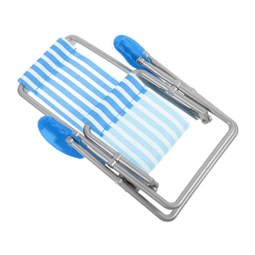 LALADEFIEE Strandliegestuhl Für Puppenhaus Faltbarer Blauer Strandstuhl Stoffbezug Für Miniaturdekorationen Und Spielzeugzubehör LALADEFIEE Strandliegestuhl Für Puppenhaus Faltbarer Blauer Strandstuhl Stoffbezug Für Miniaturdekorationen Und Spielzeugzubehör von LALADEFIEE