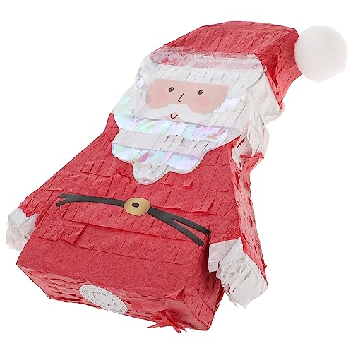 LALADEFIEE Weihnachtspinata Weihnachtsbabaul Großer Mini-Weihnachtsmann Weihnachtsbänder Lumivine weihnachtsspielzeug kinder weihnachts party Pinata-Spielzeug aus Papier Weihnachts-Piñata rot von LALADEFIEE