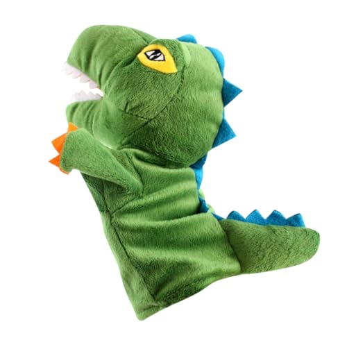 LALADEFIEE tierische Marionette Eltern-Kind Tierpuppen Kinder Handpuppen handpuppe Dino zabawki stymulujące rozwój Dinosaurier-Handpuppe Handpuppenspielzeug für Kinder PP Baumwolle Green von LALADEFIEE