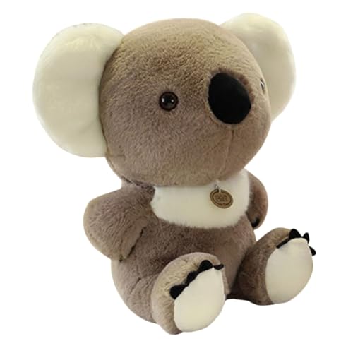 LALADEFIEE üschtier Puppe Koala Grau Mit Grünem Blattschal Großes Kuscheltier Für Kinder Ideales Zur Geburt Oder Für Den Täglichen Gebrauch von LALADEFIEE