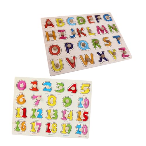 LALAFINA 2Satz Montessori Holzpuzzle Alphabet Und Lernspielzeug Für Kleinkinder Farblich Passendes Steckpuzzle Zur Feinmotorik Für Ab Jahr von LALAFINA