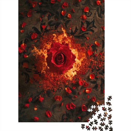 Brennende Rosen Puzzle 1000 Teile Erwachsener Kniffel Spaß Für Die Ganze Familie - Abwechslungsreiche 1000 Puzzleteilige Motive Puzzle Erwachsene, Puzzel 1000pcs (75x50cm) von LAMAME