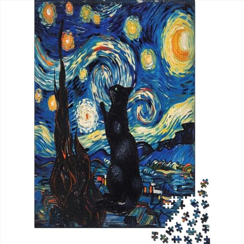 Cute Kat 1000 Stück Puzzles Für Erwachsene Teenager Stress Abbauen Familien-Puzzlespiel 1000-teiliges Puzzle Kinder Lernspiel Spielzeug Geschenk Puzzel 1000pcs (75x50cm) von LAMAME