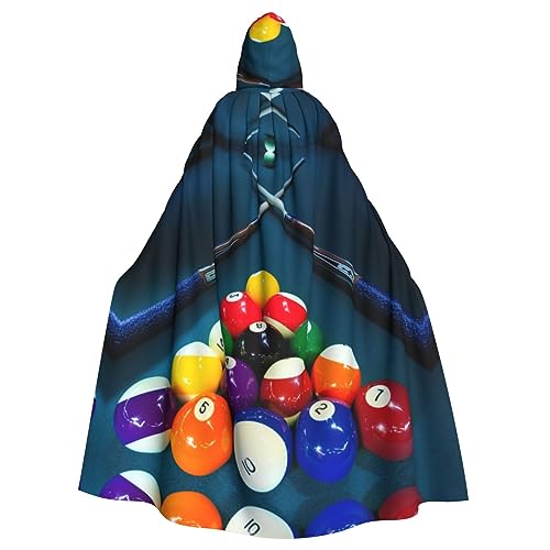 LAMAME Billard bedruckter Unisex-Kapuzenumhang für Erwachsene, langer Umhang für Halloween, Weihnachten von LAMAME