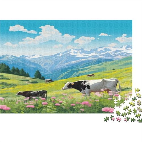 Milk Cow Puzzles Erwachsene 300 Teile Animals Geburtstag Family Challenging Games Home Decor Educational Game Entspannung Und Intelligenz 300pcs (40x28cm) von LAMAME