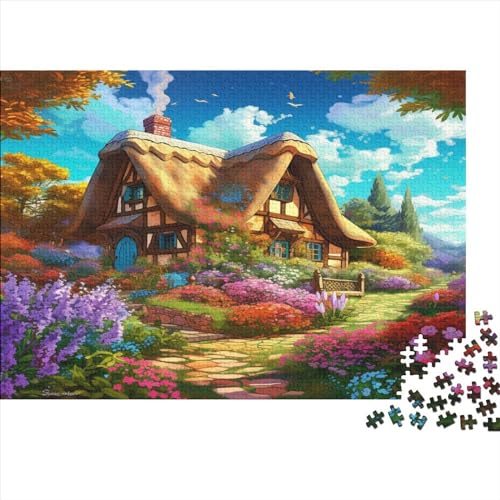 Mountain Village Cottage 1000 Teile Landscaping Puzzles Erwachsene Lernspiel Geburtstag Family Challenging Games Moderne Wohnkultur Stress Relief Toy 1000pcs (75x50cm) von LAMAME