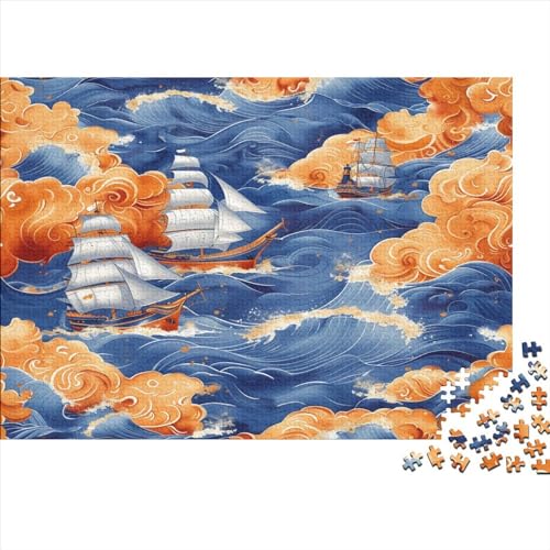 Segelboot 1000 Teile Puzzle Für Erwachsene, Hochwertige Recycelbare Materialien Und Druck Puzzlespiel, Familienspiel, Geschenk Für Liebhaber Oder Freunde Puzzel 1000pcs (75x50cm) von LAMAME