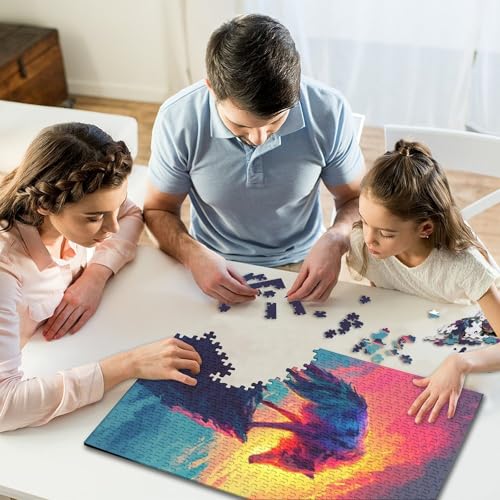 Wolf Puzzle 1000 Teile,für Erwachsene, Impossible Puzzle,farbenfrohes Legespiel,Geschicklichkeitsspiel Für Die Ganze Familie,Erwachsenenpuzzle Puzzel 1000pcs (75x50cm) von LAMAME