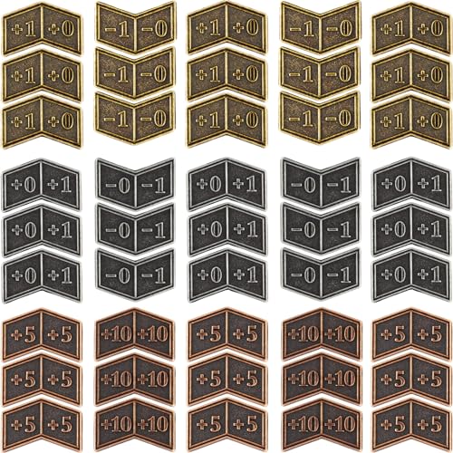 45 Pieces Antique Metal Buff Counter Tokens Magic The Gathering Token Creature Stats or Loyalty Counters for MTG CCG Card Gaming Accessories with Velvet Bag von LAMJAM