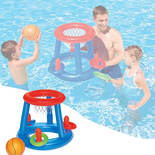 LAMOOER Aufblasbares Pool-Basketball-Spielzeug, Schwimmring-Wurfspiel-Set, Sommer, Wasserpool, Party, Spaß, Kampfspiel für Kinder und Erwachsene von LAMOOER