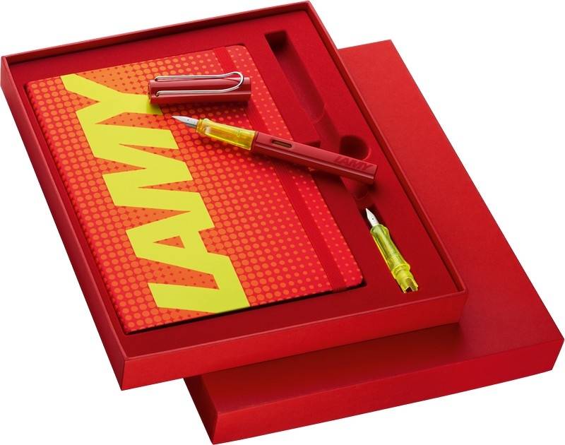 LAMY Füllhalter AL-star glossy red mit Notizbuch im Set von LAMY