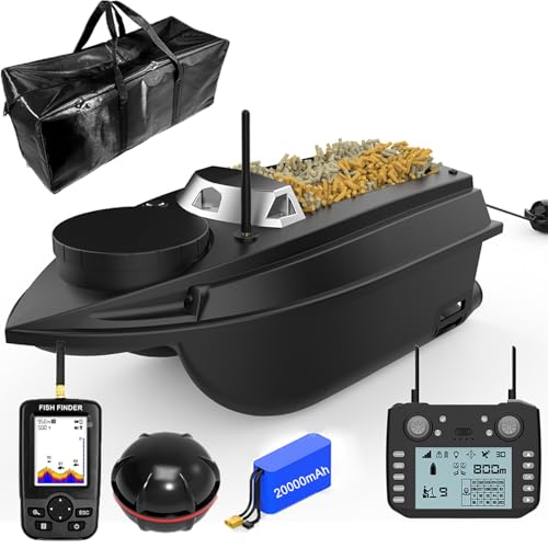 LANGSHI Angelköder-Boot RC Boot 800M Entfernung GPS Köder-Boot GPS Postion Auto Cruise Fernbedienung Angelköder-Boot Mit Kabellosem Doppel Motors,20000mAh,3kg (Fischfinder Edition) von LANGSHI