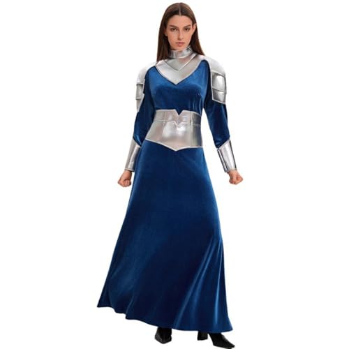 LANGWEI Blau,L,Halloween-Kostüme, Mittelalterliches Krieger Ritter Krieger Cosplay Kostüm Für Erwachsene Frauen von LANGWEI