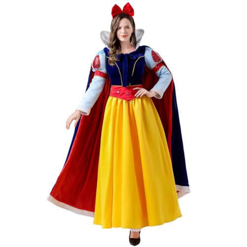 LANGWEI Gelb,L,Frauen Halloween Kostüme Märchen Schneewittchen Erwachsene Kleid Party Prom Cosplay Kostüm Zubehör von LANGWEI