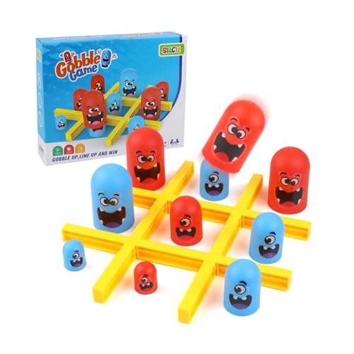 LANMFU Big Eat Small Tic Tac Toe-Spiel, Brettspiel for Kinder Und Erwachsene, Interaktives Eltern-Kind-Spiel, Indoor-Familienspiele for Hauspartys von LANMFU