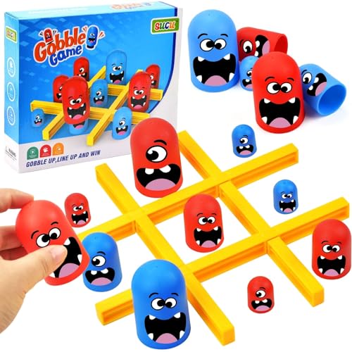 LANMFU Big Eat Small Tic Tac Toe-Spiel, Brettspiel for Kinder und Erwachsene, interaktives Eltern-Kind-Spiel, for den Innenbereich for Hauspartys von LANMFU