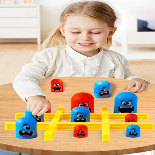 LANMFU Big Eat Small Tic Tac Toe-Spielset, 2 Spieler, Tic Tac Toe, Big Eat Small, Interaktives Eltern-Kind-Spiel, Blue Orange Gobblet Gobblers-Brettspiel, Familienspiele Und EIN Klassisches Spiel von LANMFU