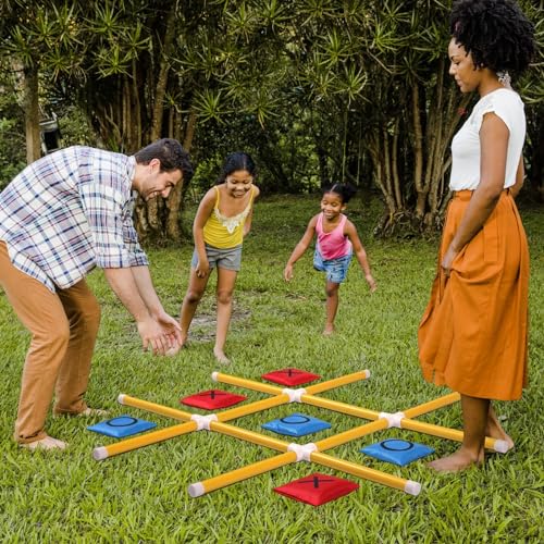 LANMFU Camping Games,Outdoor Portable Strap Board Large Size,Tic Tac Toe Bean Bag Toss Game Toys for Adults Kids Indoor Outdoor von LANMFU