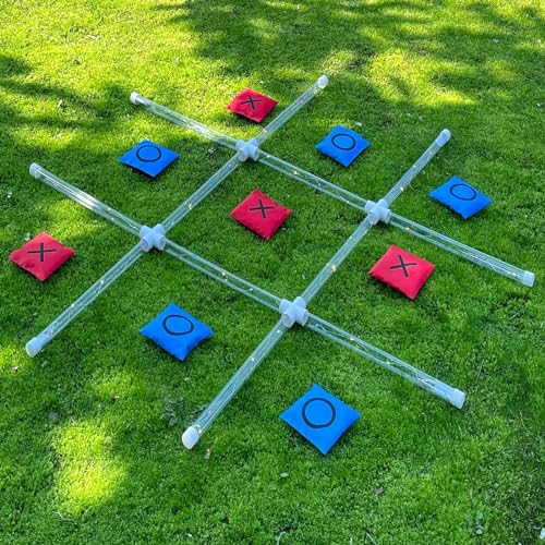 LANMFU Giant Tic Tac Toe Game Glow In The Dark Large Outdoor Tic Tac Toe Game Set Mit Licht LED Gerahmt Yard Game Für Erwachsene Und Kinder Familie Erwachsene Night Party von LANMFU