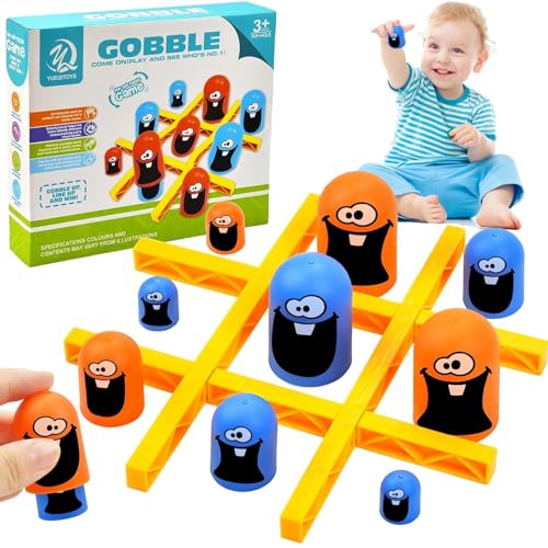 LANMFU Interaktives Eltern-Kind-Spiel, Big Eat Small Tic Tac Toe-Spiel, Familienspiele for drinnen und draußen, Familienspiele, Partygeschenke for Kinder von 3–8 Jahren von LANMFU