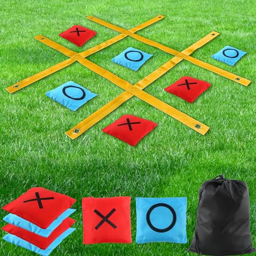 LANMFU Riesen-Tic-Tac-Toe-Spiel Für Kinder Und Erwachsene, Großes Spielbrett Für Den Garten Und Reisetasche Für Sommerlichen Familienspaß Auf Terrassen,an Stränden Und In Parks von LANMFU