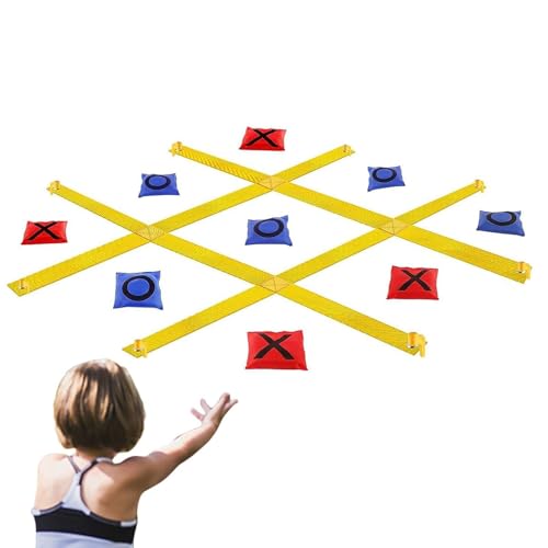 LANMFU Strap Game, Tic Tac Toe Outdoor-Spiele, 4 Ft X 4 Ft Portable Toss Across Game, Große Yard Rasen Hinterhof Für Kinder & Familien, Camping-Spiele Für Erwachsene von LANMFU