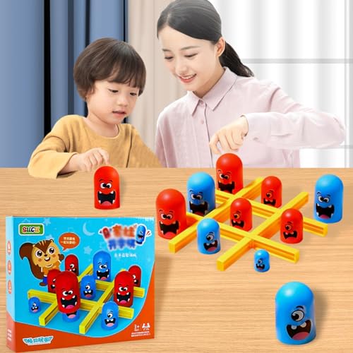 LANMFU Tic Tac Toe-Spielset, Brettspiel „Gobblet Gobblers“, Interaktives Eltern-Kind-Spiel, Klassisches Brettspiel „Gobblet Gobblers“ von LANMFU