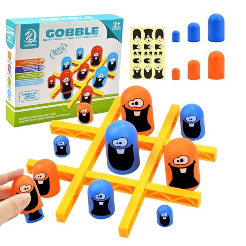 LANMFU Tic Tac Toe-Spielset, Gobblet Gobblers-Spiel, interaktives Eltern-Kind-Spiel, Indoor-Familienspiele for die Weihnachtshausparty von LANMFU