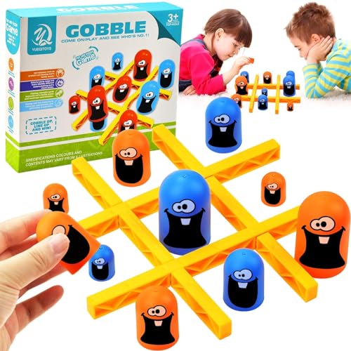 Tic Tac Toe-Spielset, Gobblet Gobblers-Spiel, interaktives Eltern-Kind-Spiel, 2 Spieler, blau-rotes Gobblet Gobblers-Brettspiel von LANMFU