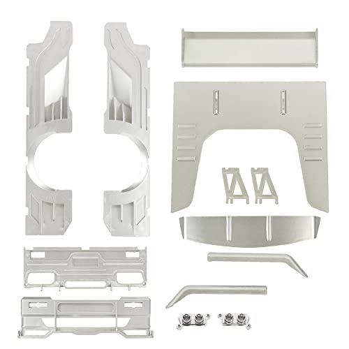 LAPOOH Breiter Körper, niedrig liegend, groß, umrandeter Heckflügelspoiler-Set, für D12 1/10 RC Auto, Upgrade-Teile, Dekorationsset, 4 von LAPOOH