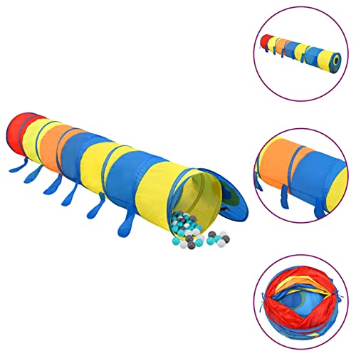 Spieltunnel mit 250 Bällen, LAPOOH Krabbeltunnel, Tunnel, Bällebad, kidtunnel, Parcours, Indoor Spielgeräte, Mehrfarbig 245 cm Polyester von LAPOOH