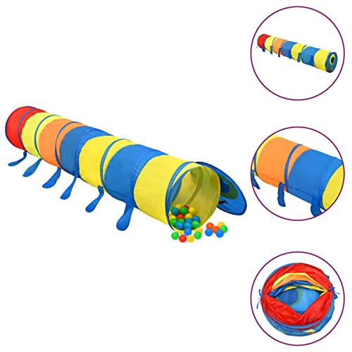 Spieltunnel mit 250 Bällen, LAPOOH Krabbeltunnel, Tunnel, kidtunnel, Bällebad, Indoor Spielgeräte, Parcours, Mehrfarbig 245 cm Polyester von LAPOOH