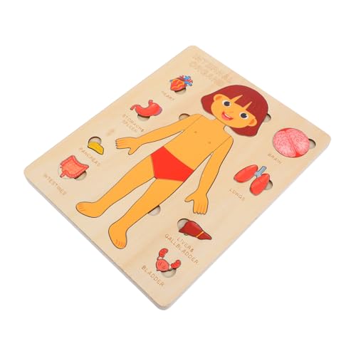 LAPYAPPE 1 Set „mein Körper“-puzzle Für Kleinkinder, Hölzernes Menschliches Körperpuzzle Zum Lernen, Puzzlebrett Mit Inneren Organen, Teilen, Englisch (mädchen) von LAPYAPPE