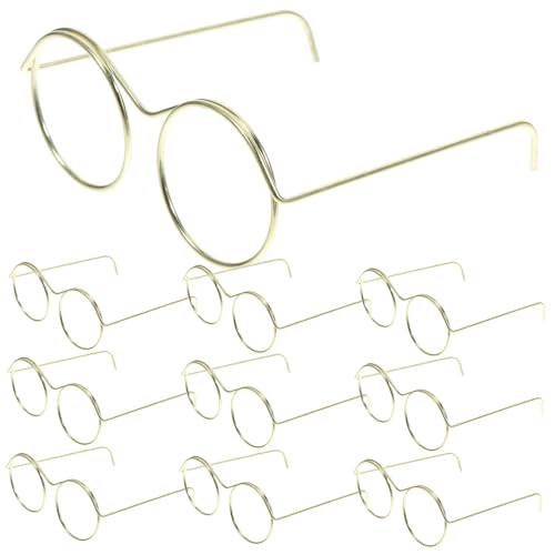 LAPYAPPE 10St Mini-Brillenspielzeug ferngläser kinderferngläser Schnapsgläser in großen Mengen Mini -Puppenzubehör Bausatz Minibrille für Puppen Puppe Sonnenbrille Mini Stahl Golden von LAPYAPPE